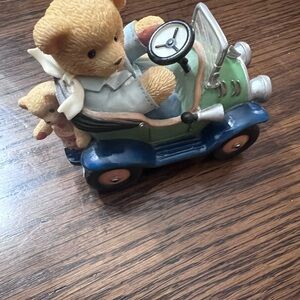 Cherished Teddies Bear in Green and Blue resin bear collectible